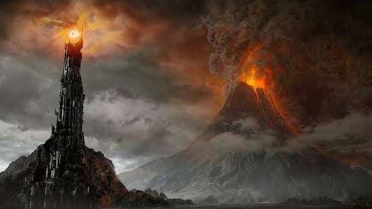 Tower of Sauron and Volcano Erupt